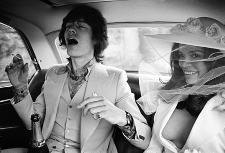 British rock musician Mick Jagger and Nicaraguan Bianca Perez Morena de Marcias just after their Wedding in St Tropez, France on 12th May 1971.
