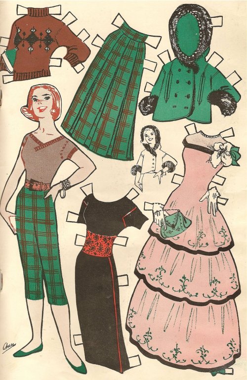 vintage womenswear fashion paper doll